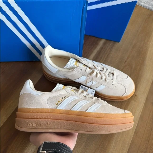 adidas Gazelle Bold J Wonder White / Gum - Picture 7 of 8